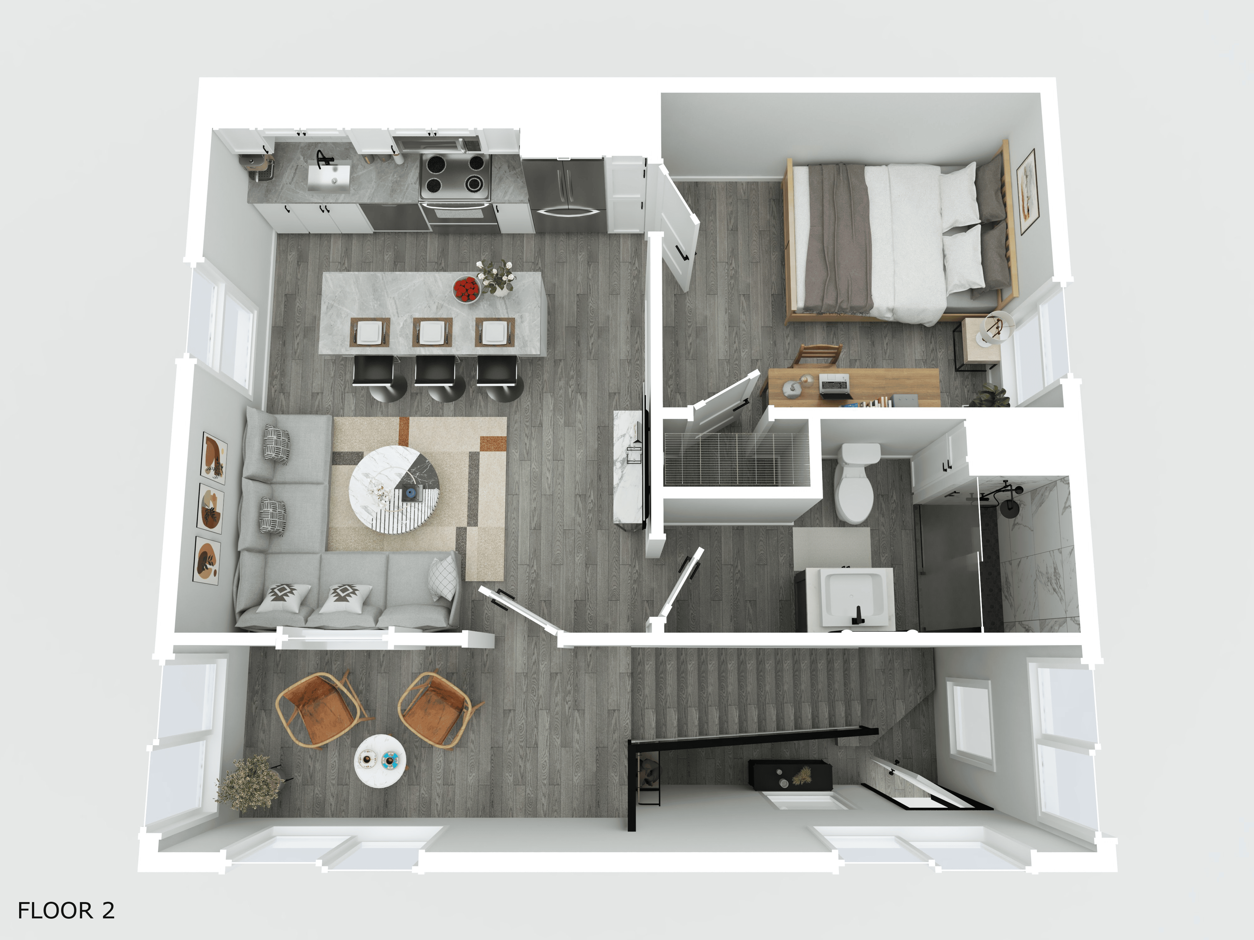 Hayven's Escape 3D Floor Plan